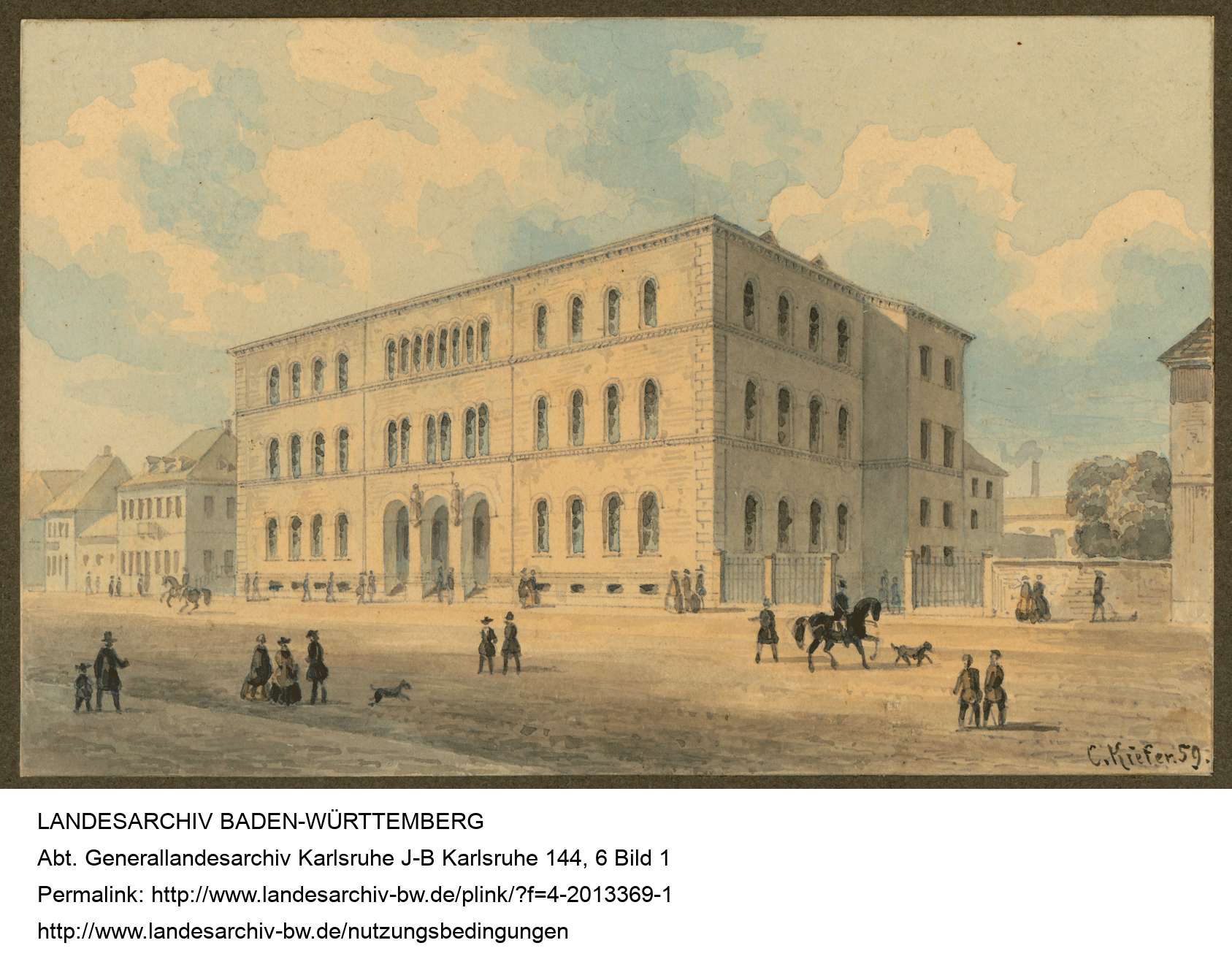 Die Polytechnische Schule in Karlsruhe (Gemälde).