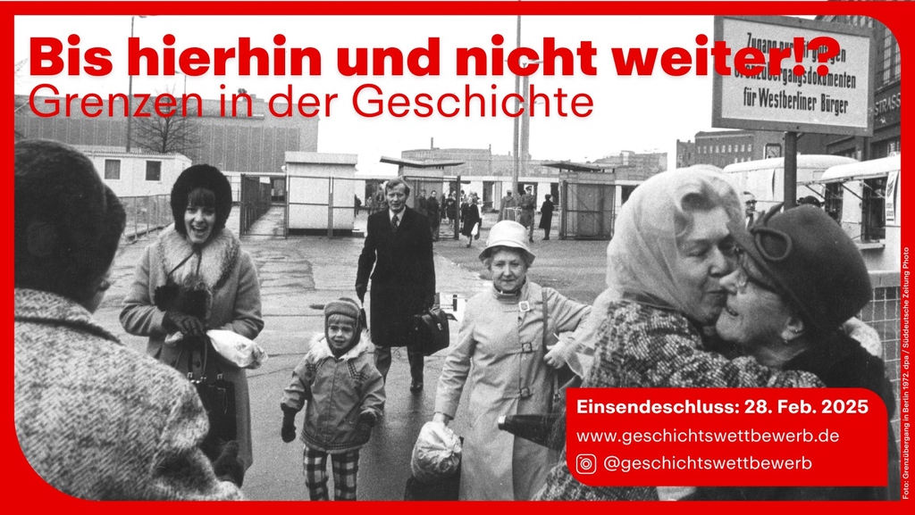 Photo shows peope in the 70ies at a east-west german border patrol station, greeting and embracing each other