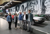 Foto der Mitglieder der Projektgruppe "FahrGemeinschaft" (von links): Anna Guerrini, Silke Zimmer-Merkle, Gijs Mom, Kurt Möser, Melvin Pietschmann