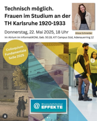 Veranstaltungsplakat über Frauen im Studium an der TH Karlsruhe, 1920-1933.